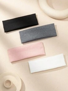 4pcs/1pc Plain Sport Headbands, Versatile Casual Sport Fashion Yoga Headband, Wide Edge Headpiece For Outdoor, Popular