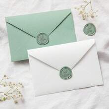 50 张浅色树枝蜡封贴纸，婚礼请柬配件信封贴纸 - 非常适合婚礼配件、礼品盒工艺包装、圣诞贺卡信封封口