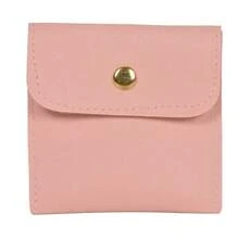 PU Leather Button Jewelry Pouch, Jewelry Packaging Bag, Ring Storage Bag, Jewelry & Pearls Packaging & Storage Case For Rings, Earrings, Bracelets, Flip Cover