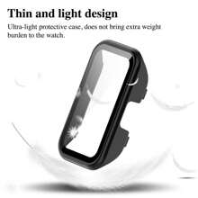 PC Schutzhülle + Bildschirmschutz kompatibel mit Huawei Band 9/8, Schutzhülle mit gehärtetem Glas Displayschutz & PC Bumper Cover Zubehör, für Herren und Damen