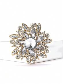 1pc Fashionable Rhinestone Flower Brooch Suitable For Daily Wear By Women Valentines,Mom,Mother,Mother's Day,Gift