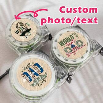 1 pieza Herramienta de juego personalizada, Regla/Cinta métrica de herramienta de uso diario personalizada, Regla con foto/texto personalizada, Herramientas personales convenientes y fáciles de distinguir, adecuadas para el hogar, el estudio, el coche, la caja de herramientas, un gran regalo para el Día del Padre, Acción de Gracias, San Valentín, Inauguración de la casa