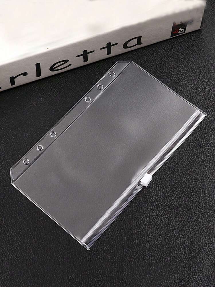 5個/10個セット A6/A5/A7 透明 6リング ジッパーバインダーバッグ