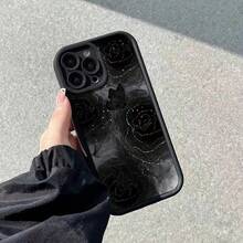 This Elegant Phone Case Features A Black Rose Design With Silvery Accents And Is Compatible With Various  Models, Including The 16 Pro Max, 16 Plus, 16 Pro, 16, 15 Pro Max, 15 Plus, 15 Pro, 15, 14 Pro Max, 14 Plus, 14 Pro, 14, 13 Pro Max, 13 Pro, 13, 12 Pro Max, 12 Pro, 12, 11 Pro Max, 11 Pro, 11, XR, XS Max, XS, X, 7, And 8 Plus. It Provides Shock Protection And Is Essential For Apple Device Owners.,Suitable For 17 Air - Svart - Visa 3