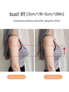 2pcs/Set Silicone Invisible Round Nipple Cover Boob Pads, Lift & Cleavage Enhancing Bra Tape For Strapless Tops - Apricot - View 3