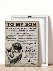 1 件溫暖媽媽的訊息藝術文字圖像海報適用於臥室、客廳、書房、樓梯、辦公室牆壁裝飾帆布 - 彩色 - 查看 13