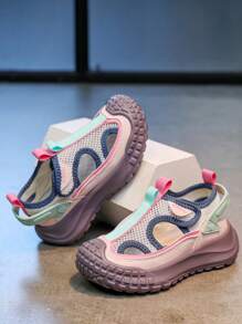 Kids Hollow Out Colorblock Sports Sandals, Fashion Casual Running Shoes For Big Children Girls
