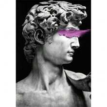 1pc Wall Arts Posters Optional Frame Modern Canvas Posters, David Statue Graffiti Art Canvas Painting David Head Sculpture Posters And Print Street Wall Arts Picture Room Decoration, Frameless ,Wall Art With Frame