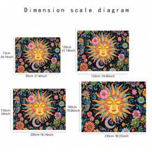 1 pezzo Arazzo da parete decorativo in poliestere colorato con disegno di sole e fiori, stile bohémien, adatto per soggiorno, camera da letto, studio di yoga e meditazione, decorazione per la casa, design vibrante con motivi e dettagli intricati