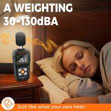POROMETISTO-SL01 Digital Sound Level Meter 30-130dB High Precision Noise Detector, A/C Weighted Data Recording, Industrial Environment Monitoring Portable Decibel Meter