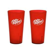 Dr. Pepper Red Plastic Tumblers 24-Ounce Restaurant Grade Cups, Drinking Glasses Drinkware For Restaurant And Party - Set Of 2 - View 1