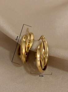 1Pair Multiple Colors Hoop Earrings Stainless Steel Earrings Golden Silver Rose Gold Earrings Simple And Elegant Hoop Earring For Women Teen Jewelry Gifts