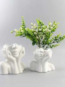 1pc Golden Resin Vase For Decoration, Flower Head Vase, Beauty Tools Storage, Office Stationery Storage, Modern Simple Vase, For Home Decoration Living Room Desk Decoration - Multicolor - View 6