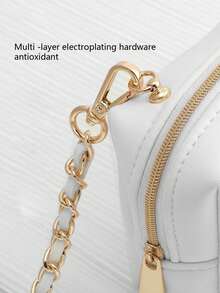 1条130厘米金色可调节链条，金属球装饰替换肩带链条配件，适用于斜挎包、手提包DIY - 黑色 - 查看 6