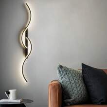 1 Stück LED kabelloses Ladelampe mit Dimmer und Fernbedienung, batteriebetriebenes USB aufladbares Licht, Innenraum Aluminium Wellen Beleuchtung für Wohnzimmer, Schlafzimmer, Nachttisch, Flur