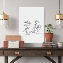 Girl Hockey Wall Print Female Hockey Wall Art Minimalist Hockey Poster Hockey Gift For Her Hockey Poster Poster Canvas Wall Art For Bedroom Decor Bar Office Room Decor Gift - Beige - View 5