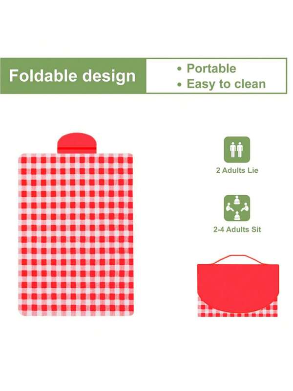 300 X 200 Cm Picnic Blanket, Picnic Mat, Foldable With Handle, Suitable For Hiking, Travel, Outdoor Camping, Park, Garden, Beach, Camping