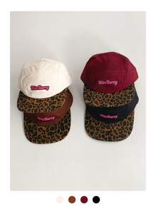 1 pieza Gorra de visera con letra "Yy" bordada, suave y esponjosa, sombrero de béisbol de pana con orejeras para mujer, moda urbana de otoño e invierno, accesorio casual para cubrir las orejas