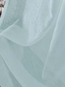 1pc Versatile White Sheer Curtain, Lightweight, Delicate Texture, Breathable, Semi-Transparent, Fresh Style For Balcony & Bedroom - Mint Blue - View 5