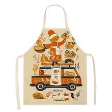 1pc Nail - Art & Heart - Felt Fashion Apron 3D Pattern Linen Apron For Home Cooking, Kitchen Wear, And Cooking Enthusiasts