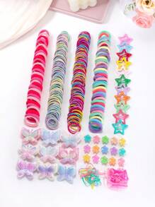 Set de 886 piezas de accesorios para el cabello coloridos para niñas que incluye pasadores con mariposas brillantes, pinzas laterales con estrellas lindas y pasadores de pelo variados, ideal para el verano