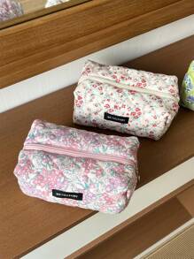 Bolsa de almohada portátil, bolsa de maquillaje grande, bolsa de cosméticos, bolsa de viaje, bolsa de maquillaje grande para niñas, bolsa de almacenamiento dulce, regalos para chicas adolescentes, bolsa de maquillaje de verano para mujeres, bolsa de cosméticos con estampado floral, organizador de maquillaje vintage, bolsa de artículos de tocador para viaje para brochas de maquillaje, cuidado de la piel y esmalte de uñas en gel - perfecto como regalo para niñas, amigas, cumpleaños, bodas, fiestas, suministros de maquillaje, herramientas de maquillaje, bolsa de almacenamiento, artículos de viaje