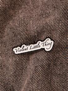 1pc Heart Shaped Minimalist Black & White Motivational English Quote Lapel Pin, Metal Brooch For Clothes, Backpacks