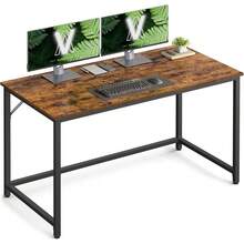 VASAGLE Escritorio, Mesa Oficina y Estación Trabajo, 60 x 120 x 76, Estilo Moderno, Estructura Metal, Marrón Rústico y Negro MLWD039B01 - Blanco Arce + Blanco Nube. - Ver 7