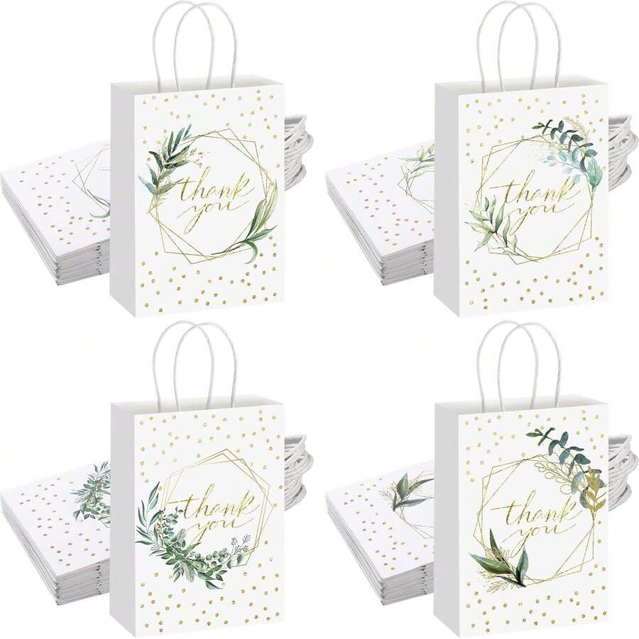 12 件感恩鼠尾草纸质礼品袋生日主题派对纸质礼品袋 - 彩色 - 查看 1