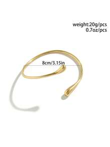 1pc European & American Design Lava Opening Arm Chain, Fashionable Liquid Flow Style Metal Arm Bracelet (Actual Shape Is Flat, Freely Adjustable)
