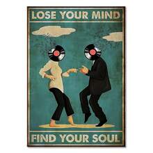 1pc Wall Arts Posters Vintage Decorative Board Wall Retro Images Canvas Painting Kindness Losing Reason Find Your Soul Yoga Poster Retro Home Decoration Optional Frame ,Wall Art With Frame - Multicolor - View 73