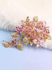 复古水钻镂空空中花朵玫瑰胸针 - 多色 - 查看 5