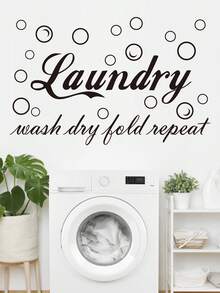 Decorative Label Sticker For Laundry Room Washer Stylish Wall Decor For Home Organization Laundry Room Decor Enhanced Aesthetic For Washing Machine High Quality Self Adhesive Decorative Sticker,Stickers,Wall Decal, Vinyl Decal For Home Decorations,Spring Decoration Items Refresh Your Home,Rama Decoration Stickers Gifts Birthday Graduation - Multicolor - View 7
