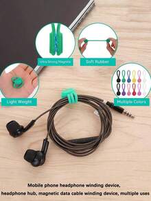 1/10/5/3 piezas 2da generación actualizada Organizador de cable magnético de silicona, organizador de cable con estilo de auriculares con imanes que no se caen, adecuado para auriculares y cables de datos, accesorio de almacenamiento y organización de cables, regalo de Navidad ideal para amigos