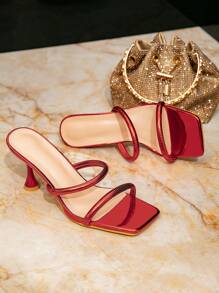 Women's Minimalist Square Toe High Heel Shoes, Latest Summer Fashionable Style