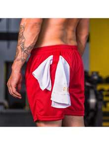 2 In 1 Bermuda Shorts For Gym Training - Men's Dry Fit Shorts - 紅色 - 查看 2