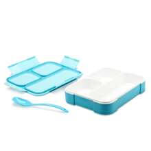 1pc Portable Plastic Compartment Bento Box, Daily Casual Household Items,School Supplies