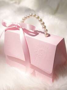 10pcs Pearl Handle Knotted Candy Boxes, Personalized Creative Party Small Gift Package, Wedding Favor Boxes For Cookies, Chocolates, Flowers