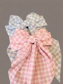 1pc Women's Korean-Style Double Layer Long Ribbon Ditsy Floral Big Bow Hair Clip, Sweet Fabric Spring Clamp Barrette ,Hair Accessory ,School Accessories, Claw Clips, Clips For Hair, Hair Slide, Hair Claws