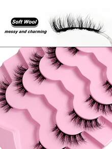 7 Pairs Rikuaild Fluffy & Soft Half False Eyelashes, Natural Look, Criss-Cross Design, Suitable For Daily Wear - Natural Lashes - View 5