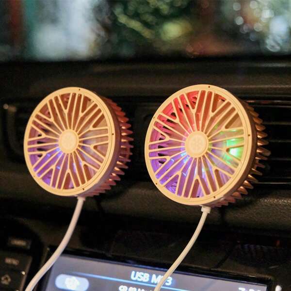 Easypie Selection Ventilateur de clip pour bouche d'aération de voiture, ventilateur mini portable créatif avec éclairage d'atmosphère, ventilateur à fort débit d'air