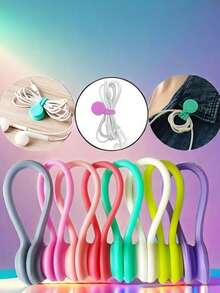 1/10/5/3 piezas 2da generación actualizada Organizador de cable magnético de silicona, organizador de cable con estilo de auriculares con imanes que no se caen, adecuado para auriculares y cables de datos, accesorio de almacenamiento y organización de cables, regalo de Navidad ideal para amigos