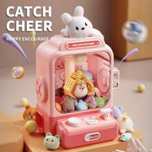 1 Set Of 33pcs/20pcs Claw Machine (Including Plush Dolls, Game Coins, Hatching Ball) Cute Cartoon Animal Dolls Like Little Pink Rabbit, Little Sloth, Little Dinosaur, Little Cat, Coin-Operated Grabber Game Machine, Children's Party Game, Birthday/Thanksgiving/Christmas/Halloween Gift