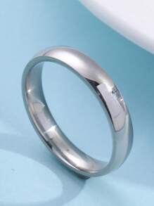 1 Piece Simple Men's Stainless Steel Plain Ring Couple Ring 4MM Wide - Suitable For Daily Wear Stainless Steel Accessories