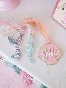 Mermaid Party Tags, Personalized Name Bag Tags, Gift Tags, Seahorse Shell Basket Tags, Mermaid Gift Tags, Mermaid Birthday, Underwater World, Underwater World, Summer Back To School Tags