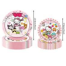 Sanrio 70pcs Sanrio Hello Kitty Party Supplies,Included Birthday Banner,Hanging Vortexs,Plates,Napkins,Tablecloth For Hello Kitty Birthday Party Decorations,For Hello Kitty Party Decorations,Hello Kitty Birthday Party Decorations,Hello Kitty Party Decorations