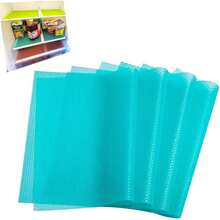 1/4/8pcs Refrigerator Liners Mats Washable, Refrigerator Mats Liner Waterproof Oilproof, Fridge Liners For Shelves, Cover Pads For Freezer Glass Shelf Cupboard Cabinet Drawer - Blue - View 5