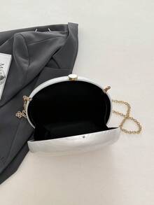 2025 New Cross-Border Niche Design Metal Acrylic Asymmetrical Shoulder Cross Dressing Bag Fashion Small Bag - White - View 3