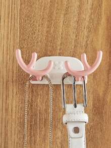 2 piezas Lindo gancho colgante de silicona en forma de cuerno de ciervo para botellas de agua, portátil para mochila de viaje al aire libre, estante de toallas