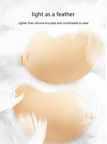 2 paia di reggiseni adesivi, reggiseni push-up, reggiseni invisibili senza spalline, reggiseni appiccicosi traspiranti e delicati sulla pelle per le donne, reggiseni riutilizzabili senza schienale per reggiseni e accessori per reggiseni (versione in tessuto migliorata)